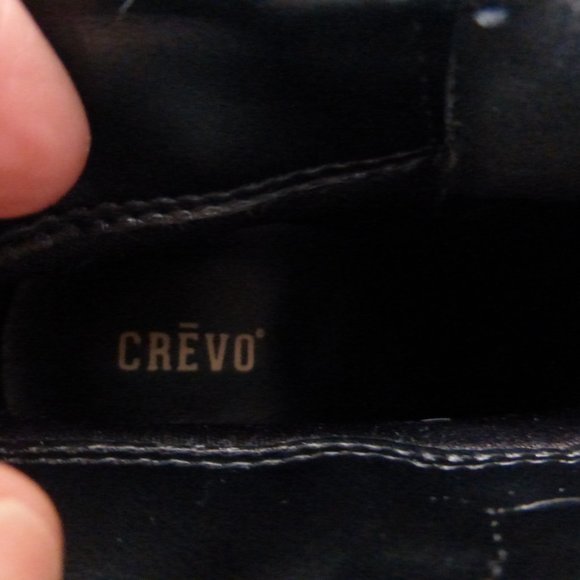 Crevo Autumn Black Ankle Boots Tan Heel - Picture 6 of 12